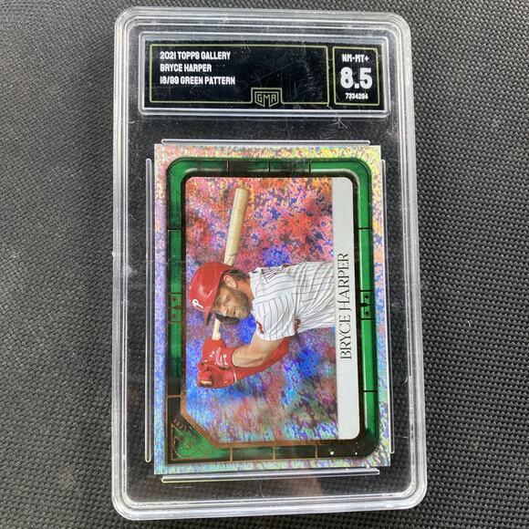 2021 Topps Gallery Green 18/99 Bryce Harper #167 GMA GRADED 8.5 NM-MT+ - Picture 1 of 5
